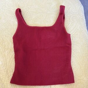 “Corsa Red” ribbed tank by Babaton